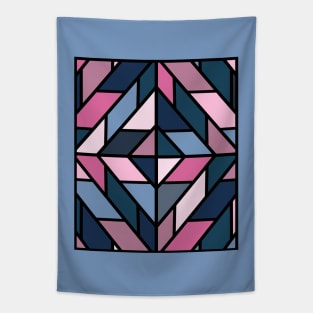 Geometric Pattern Tiles in Pink and Blue Tapestry