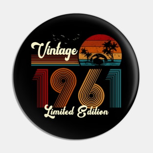 Vintage 1961 Shirt Limited Edition 59th Birthday Gift Pin