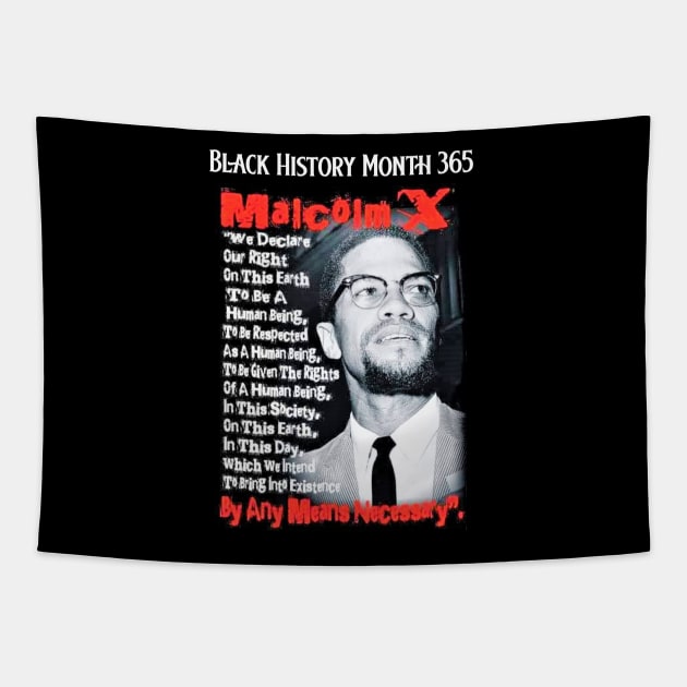 Malcolm X By Any Means Necessary Tapestry by Black Expressions