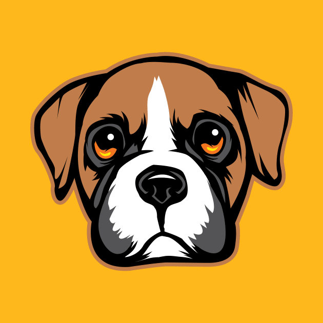 Cute Boxer Dog Puppy by IPRINT