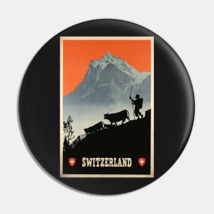 Switzerland, Vintage Travel Poster Pin