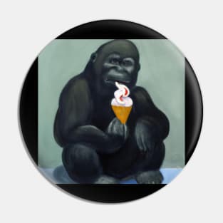 Gorilla eating ice cream Pin