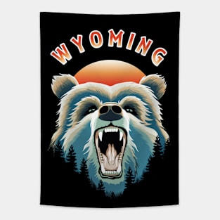 Gizzly Bear Face - Wyoming Tapestry