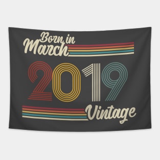 Vintage Born in March 2019 Tapestry