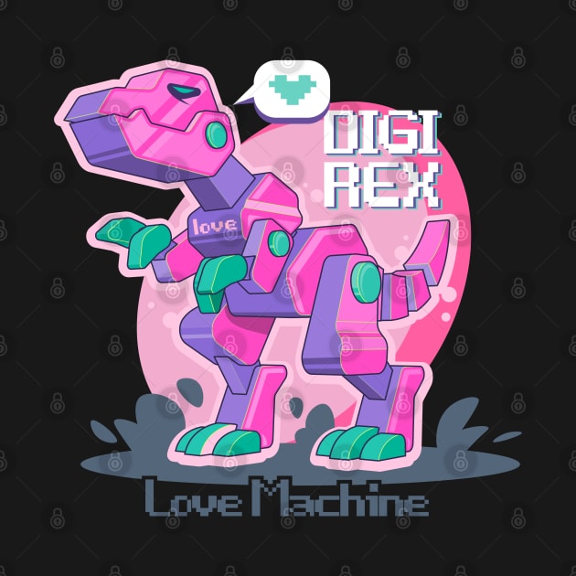 Love Machine T-Rex - Dinosaur by Ravensdesign