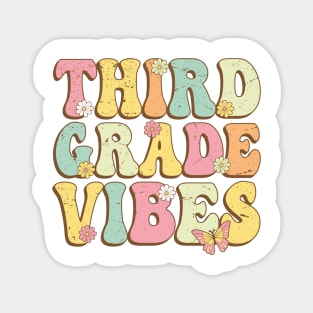 Third Grade Vibes , 3rd Grade Vibes , back to school Retro Vintage Magnet