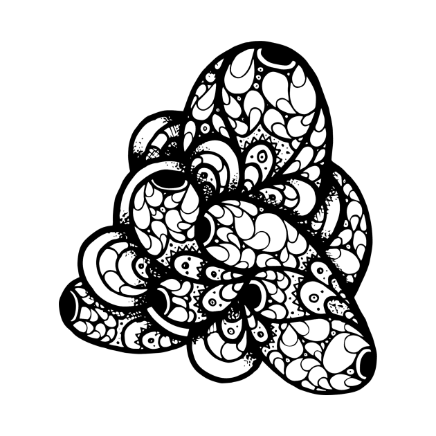 Abstract Shape With Flower Petals Doodle Art by VANDERVISUALS