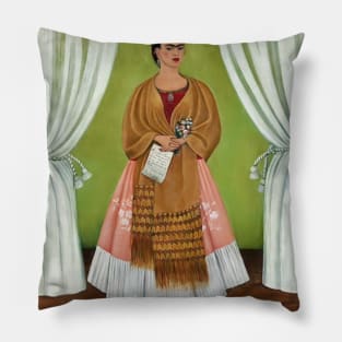 Self Portrait Dedicated to Leon Trotsky (Between the Curtains) - Frida Kahlo Pillow