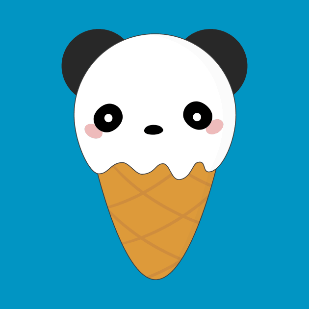 Kawaii Panda Bear Ice Cream Cone by happinessinatee