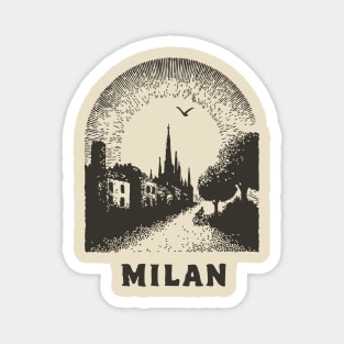Milan T-Shirt | Vintage Duomo di Milano & City Street Tee Magnet