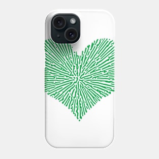 Turing Pattern Sunburst Love Heart (Green) Phone Case