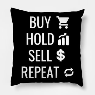 Buy Hold Sell Repeat Stocks Investor Trading Pillow