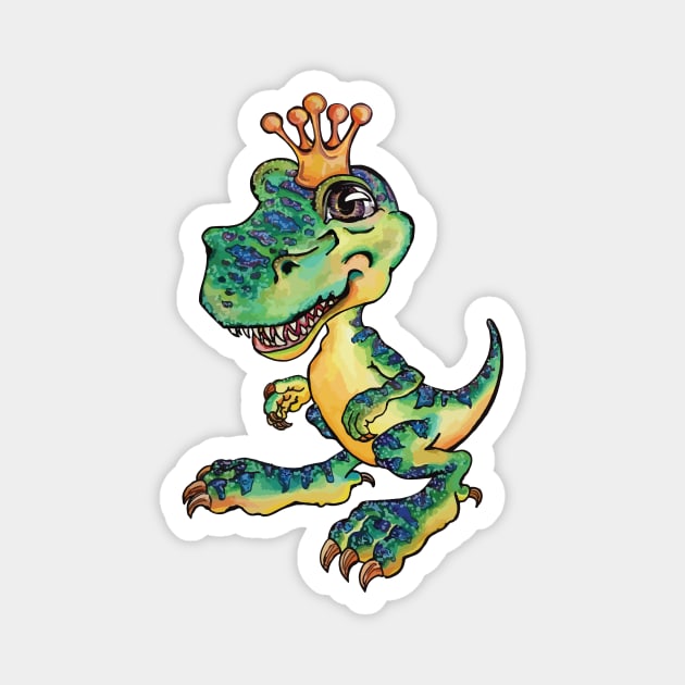 T-Rex: King of the Dinosaurs (Green) Magnet by artfulfreddy