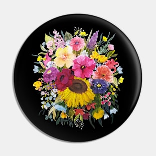 Colorful Flowers Pin