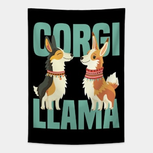 Corgi - llama mixed spieces Tapestry