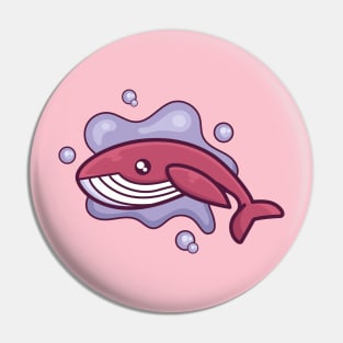 cute pink whale cartoon design Pin