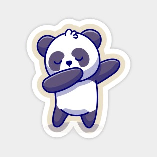 Cute Panda Dabbing Cartoon Magnet