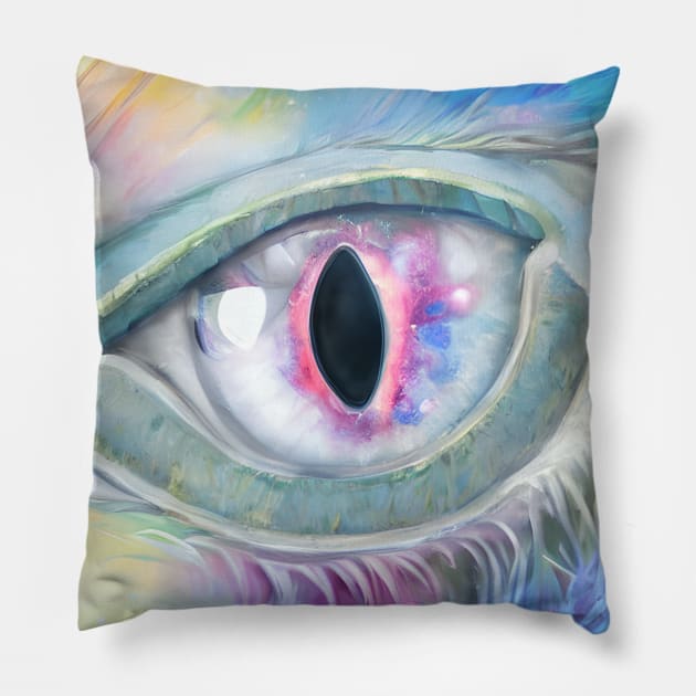 Iridescent hawk eye Pillow by Virtually River