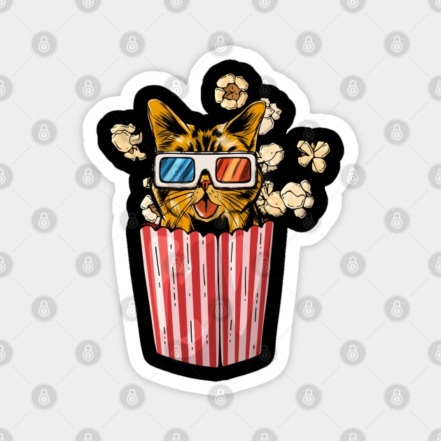 Movies Cat Popcorn Magnet by ShirtsShirtsndmoreShirts