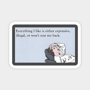 "Everything I Like Is Either Expensive, Illegal, Or Won't Call Me Back" - The Ultimate Dilemma Gifts Galore! Magnet