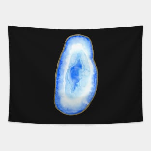 GEODE – Blue and Gold Watercolor Painting Design Tapestry