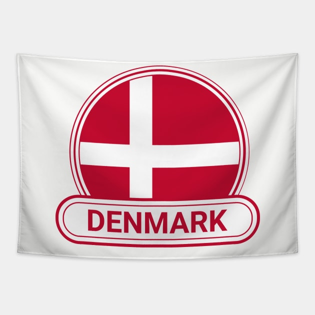 Denmark Country Badge - Denmark Flag Tapestry by Yesteeyear