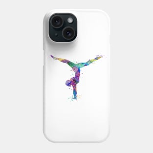 Girl Gymnastics Handstand Watercolor Silhouette Phone Case