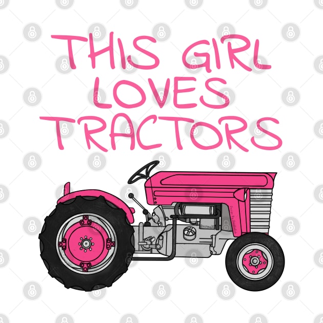 Vintage Tractor, This Girl Loves Tractors, Female Farmer by doodlerob