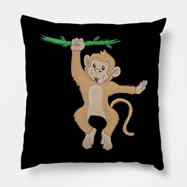 Monkey Gorilla Chimpanzee Pillow by bigD