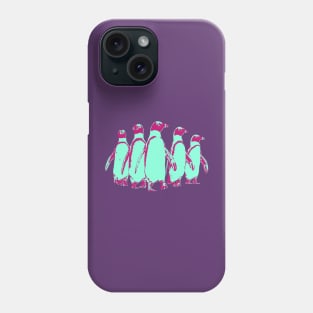 African Penguin Gang - Aqua and Magenta Phone Case