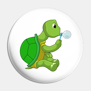 Turtle with Soap bubbles Pin