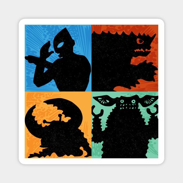 Ultra Kaiju Minimalism Magnet by Doc Multiverse Designs