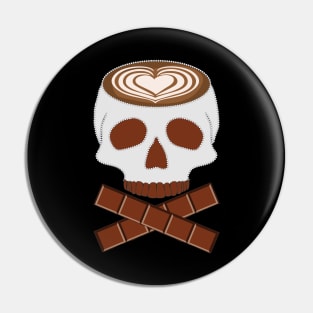 Coffee Skull with Latte Art and Chocolate Pin