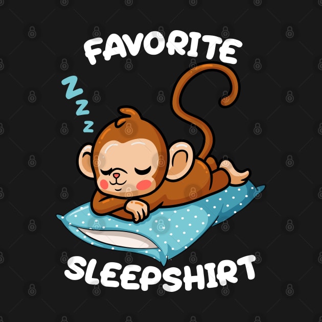 Cute Little Monkey Sleeping Nap Favorite Sleep time Pajama by BadDesignCo