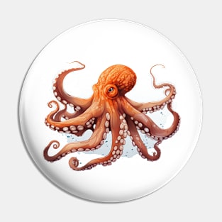 Orange Octopus Pin