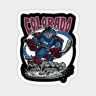 Colorado Bigfoot Hockey Player Magnet