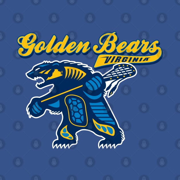 Golden Bears Logo #6 by Lacrosse & Motivational T-Shirts 