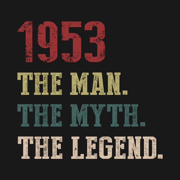 Vintage 1953 The Man The Myth The Legend Gift 67th Birthday by Foatui