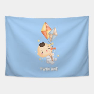 Twin newborn boy one Tapestry