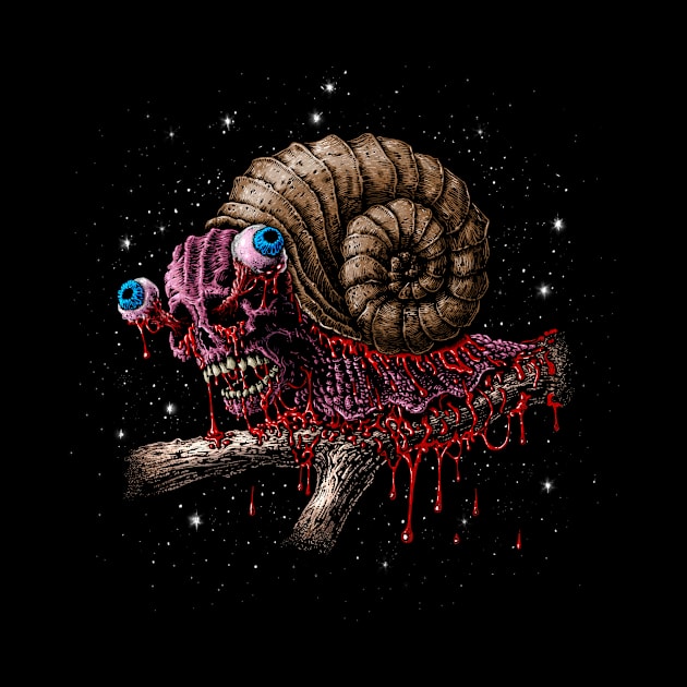 Cosmic Skull Snail by Soul-Paralyzed Art