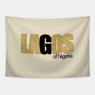 Lagos of Nigeria Gold & Black Tapestry