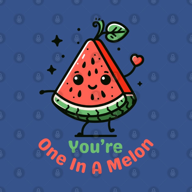 You Are one in a Melon | Cute Watermelon puns for You Are One in a Million by Nora Liak