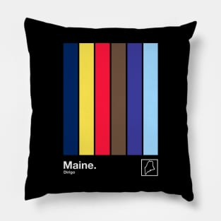 Maine State Flag  // Original Minimalist Artwork Poster Design Pillow