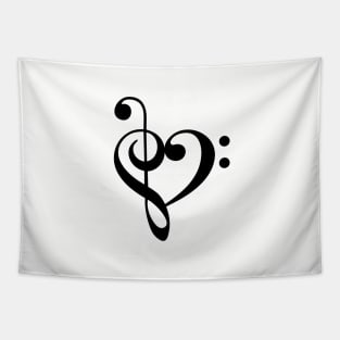 I love music, treble heart Tapestry