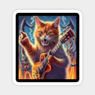 cat angry guitar playing feline Magnet