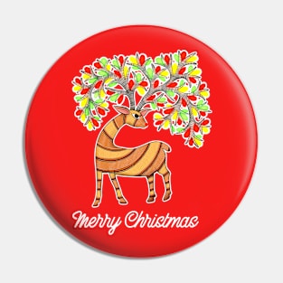 Adorable folk art reindeer Pin