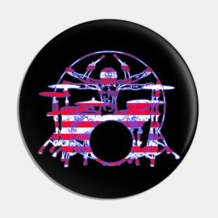 Official Davinci Drummer Patriot Vitruvian Drummer Pin