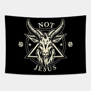 Not Today Jesus I Satanic Baphomet Goat Tapestry