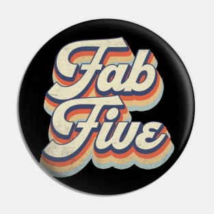 Retro Pattern Five 70s 80s 90s Birthday Classic Style Pin