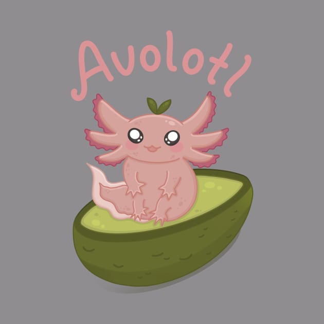 Avolotl Axoltol Kawaii Avocado by HollyDuck